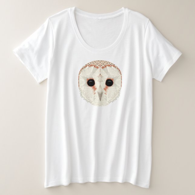 Barn Owl Plus Camiseta feminina do tamanho (Frente do Design)