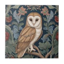 Barn Owl William Morris Estilo virado para a direi