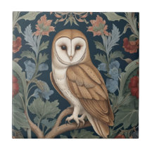 Barn Owl William Morris Estilo virado para a esque