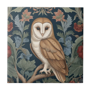 Barn Owl William Morris Estilo virado para a esque