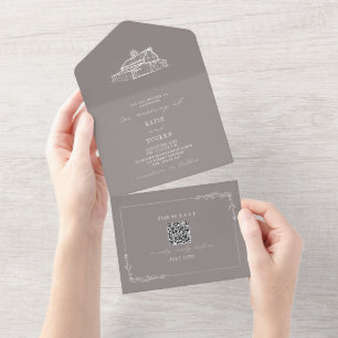 Barn Rustic Fazenda Weding Ametyst Cinza QR