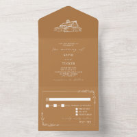 Barn Rustic Goldenrod Weding RSVP