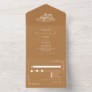 Barn Rustic Goldenrod Weding RSVP