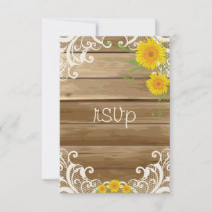 Barn Wood Sunflower e Vintage Lace RSVP