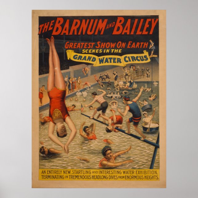 Barnum e Bailey Grand Water Circus Poster (Frente)