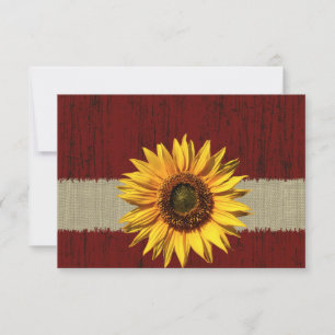 Barnwood e Burlap Sunflower Wedch RSVP