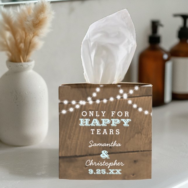 Barnwood Lights Aqua Mini Caixas De Tecidos De Cas (Criador carregado)