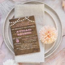 Barnwood Luz Rosa B"H Bat Mitzvah Convite