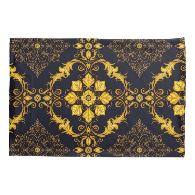 "Barockes Ornament-Muster in Gold und Schwarz" (Verso)