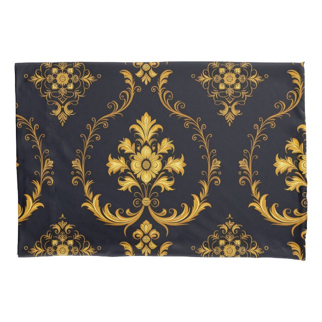"Barockes Ornament-Muster in Gold und Schwarz" (Frente)
