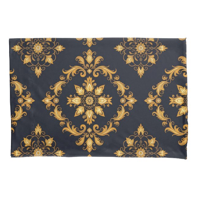 "Barockes Ornament-Muster in Gold und Schwarz" (Frente)
