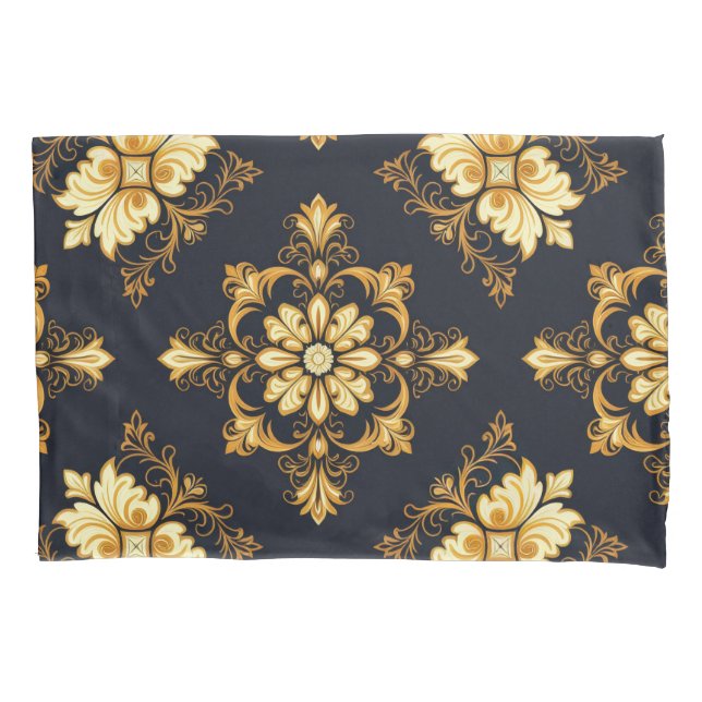 "Barockes Ornament-Muster in Gold und Schwarz" Dec (Frente)
