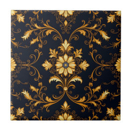 "Barockes Ornament-Muster in Gold und Schwarz" Dec