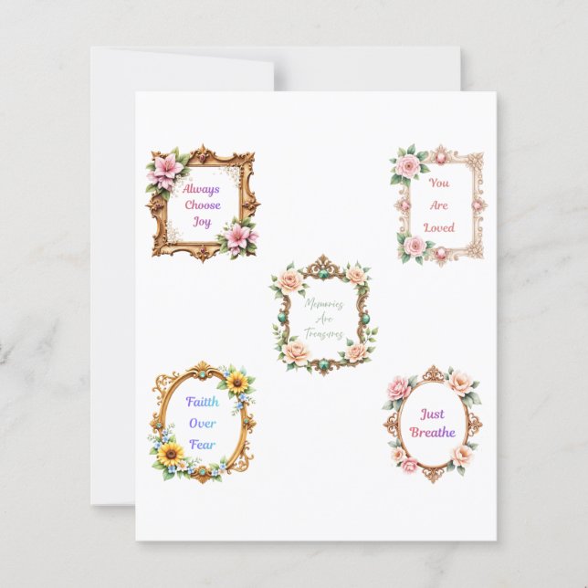 Baroque floral frames scrapbook paper cutouts (Frente)