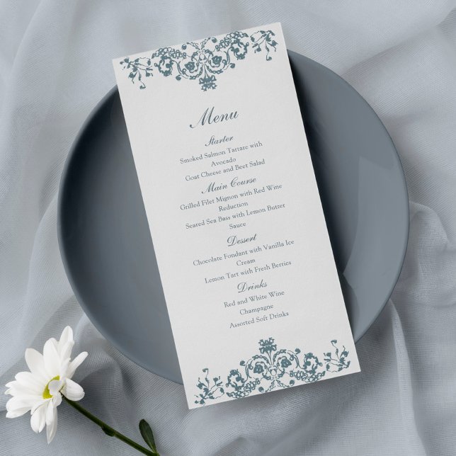 Baroque Ornament Elegant Wedding Menu (Criador carregado)