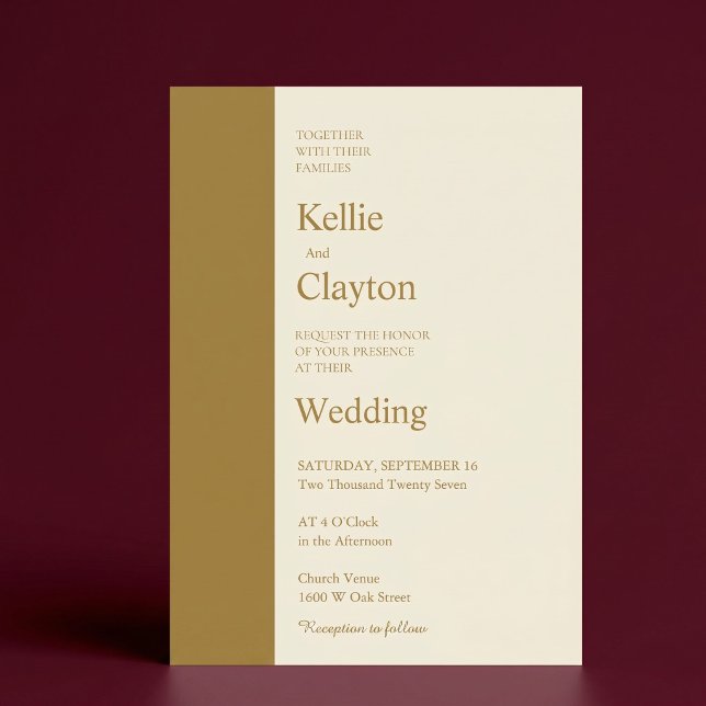 Barra de Ouro Convite de Casamento Minimalista Mod (Criador carregado)