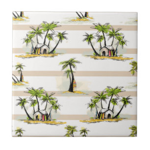 Barraca e palmas tropicais