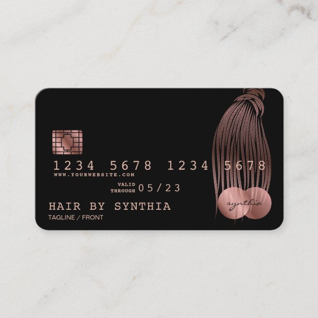 Barras Rosa Douradas Estiletadas com Cartão de Cré (Frente)