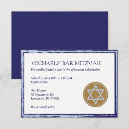 Barre o azul do cartão de Mitzvah e a estrela