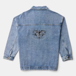 Barroco gravado Jaqueta Angel Denim