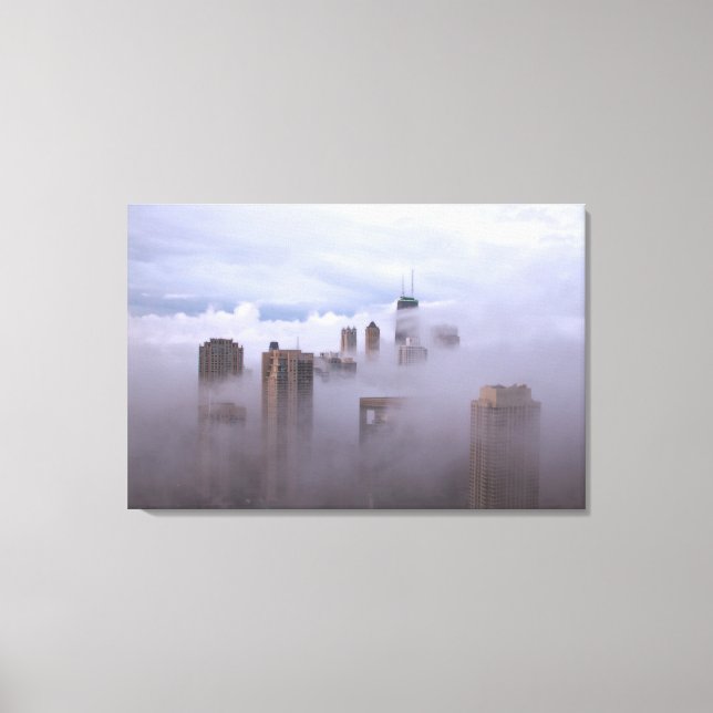 Base de nuvens na cidade na Canvas (Frente)