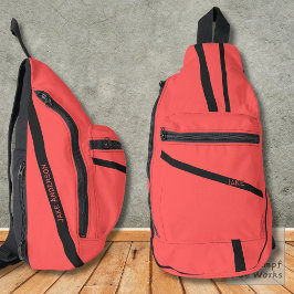 Base Vermelha com Linhas Traseiras e Nome