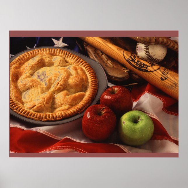 BASEBALL APPLE PIE ART POSTER (Frente)
