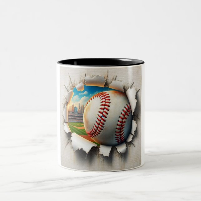 Baseball através da caneca de vidro (Centro)