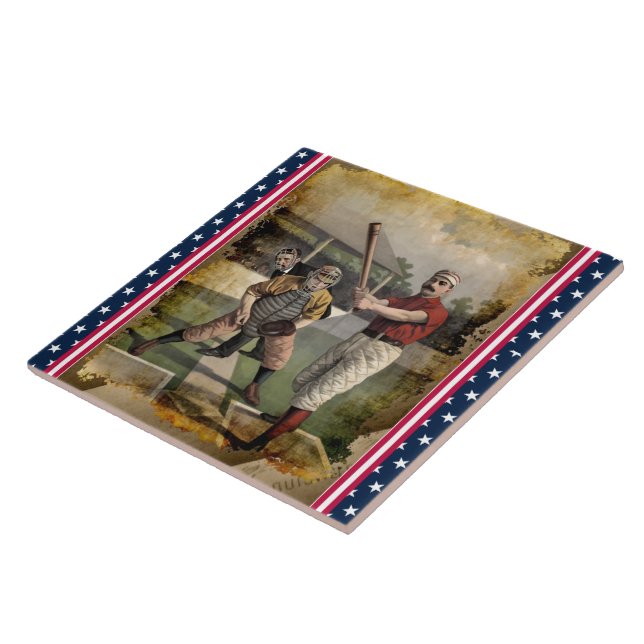 Baseball:Azulejo Vintage Cerâmica (Lateral)