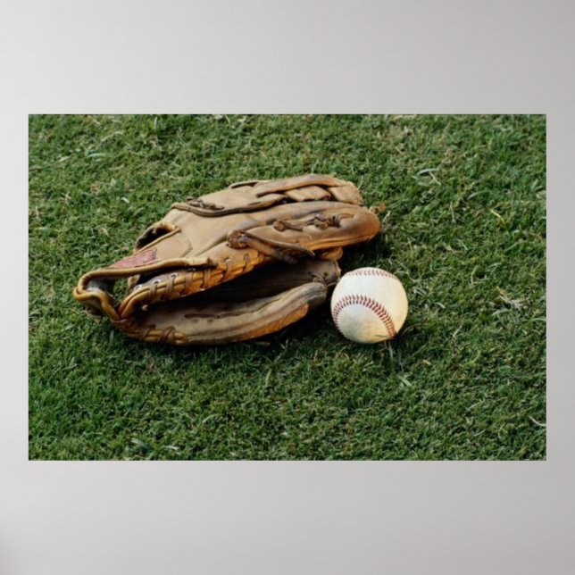 Baseball & Baseball Glove Poster (Frente)
