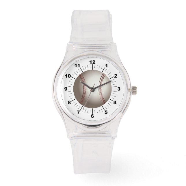 Baseball desportivo rosa, relógio de silício femin (Frente)