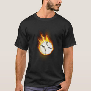 Baseball em camiseta desportiva a fogo
