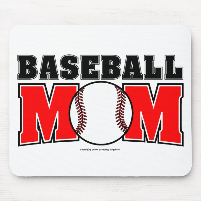 Baseball Mãe Mousepad (Frente)