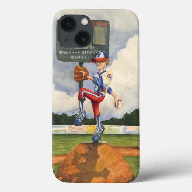 Baseball Pitcher em Mound por Jay Throckmorton (Verso)