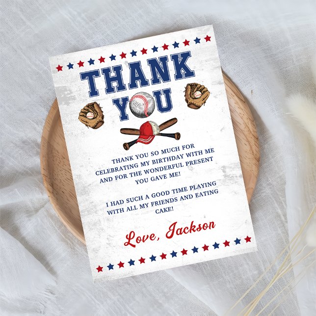 Baseball Rookie Boys Aniversário Cartões de agrade (Criador carregado)