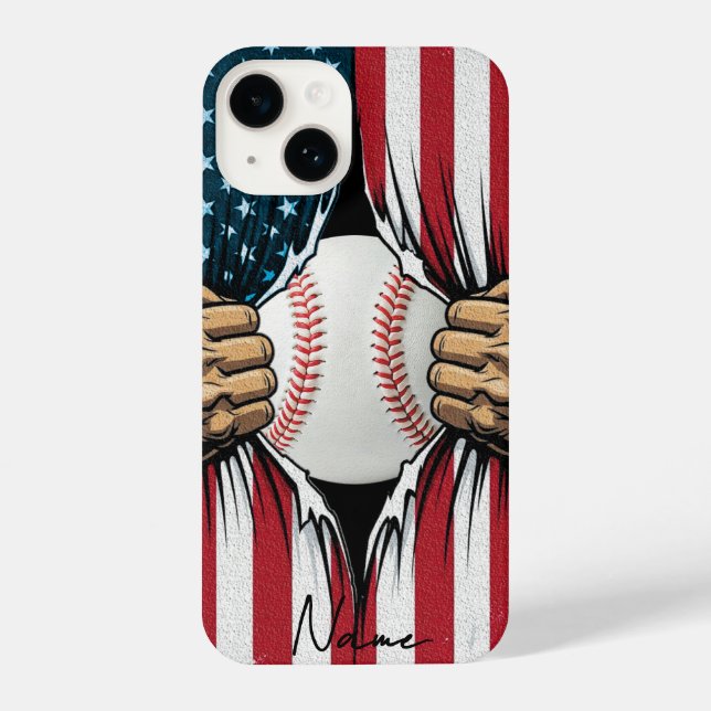 Baseball Softball American Flag Patriotic (Verso)