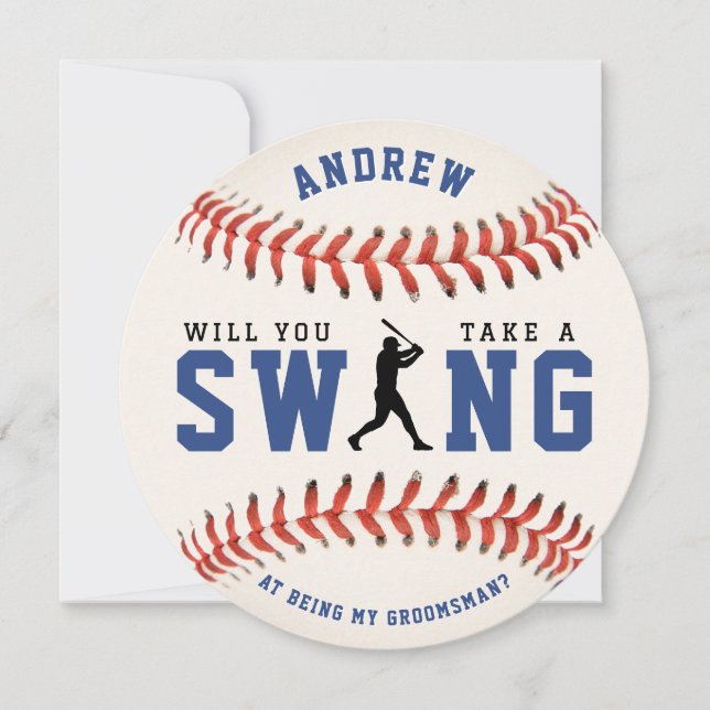 Baseball Take a Swing Groomsman Proposal (Frente)