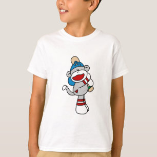 Basebol do macaco da peúga no camiseta e nos