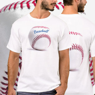 Basebol em Camisa Vermelha Branca e Azul