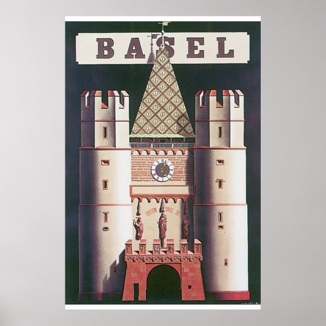 Basel Vintage Travel Poster (Frente)