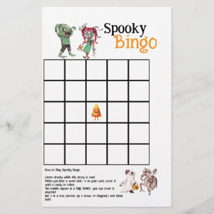 Bash de Halloween Espetacular Cartão de Bingo Assu
