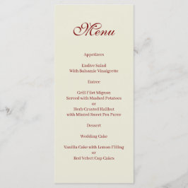 Basic and Elegant beige and burgundy Menu