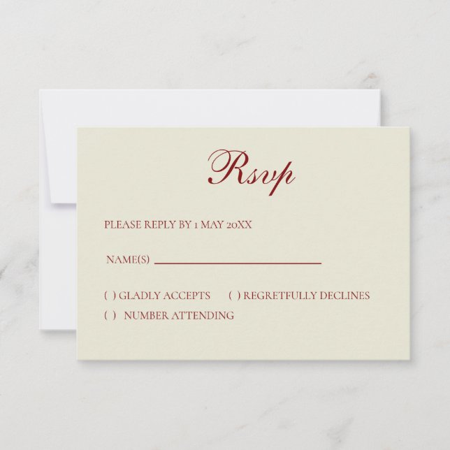 Basic and Elegant RSVP card (Frente)