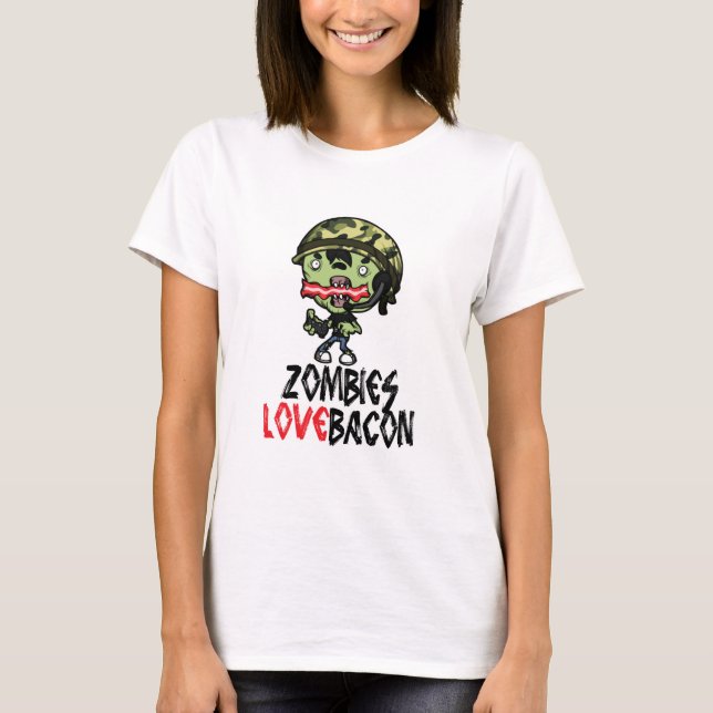Básico branco da camisa do bacon F do amor dos (Frente)