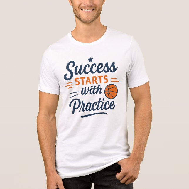 Basketball Motivation Quote Practice Success (Frente)