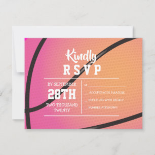 BASKETBALL PINK Bat Mitzvah Convite