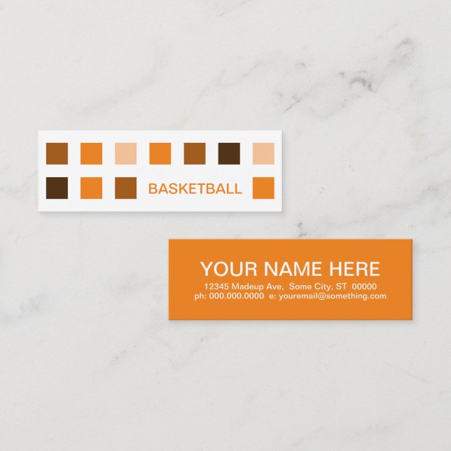 BASKETBALL (quadrados-mod) Mini Cartão de visita (Frente/Verso)