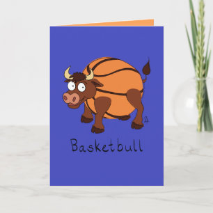 Basketbull - Cartão Touro de Basquete Engraçado