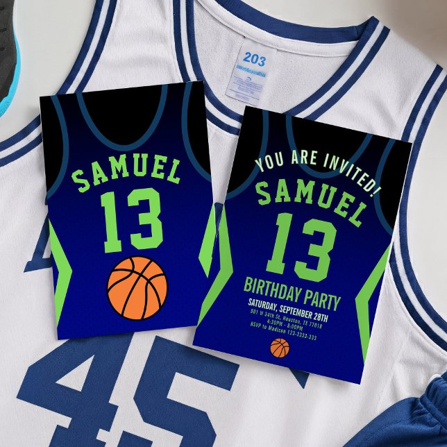 Basquete 13 Convite de Aniversário (Criador carregado)