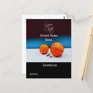 Basquete Salve a Data para o Convite de festas